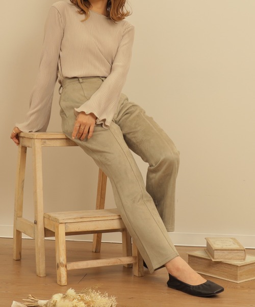 mil（ミル）の「スエードライクセミフレアパンツ（その他パンツ・レディース・モカ/ミント・M/XS/S）」の15枚目の写真