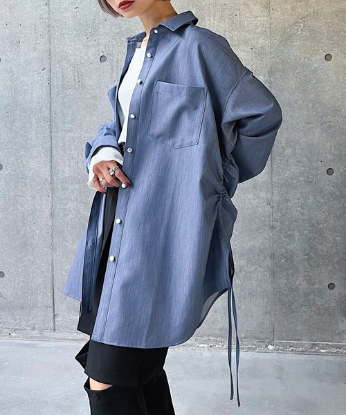 PAGEBOY(ページボーイ)の「ウエストドロストシャツ(シャツ/ブラウス・レディース・ブルー系その他/ブラック/オフホワイト・FREE)」の21枚目の写真