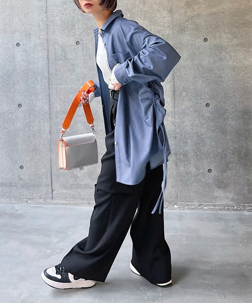 PAGEBOY(ページボーイ)の「ウエストドロストシャツ(シャツ/ブラウス・レディース・ブルー系その他/ブラック/オフホワイト・FREE)」の20枚目の写真