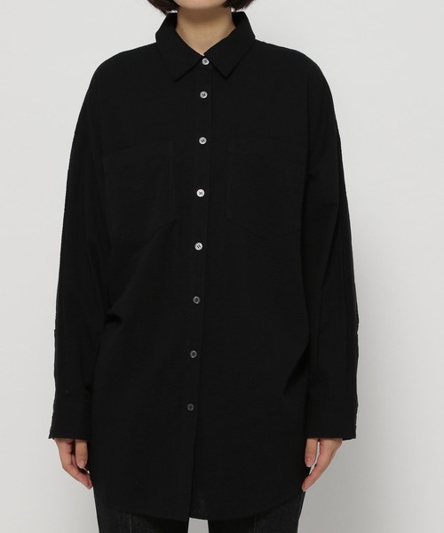 PAGEBOY(ページボーイ)の「ウエストドロストシャツ(シャツ/ブラウス・レディース・ブルー系その他/ブラック/オフホワイト・FREE)」の16枚目の写真