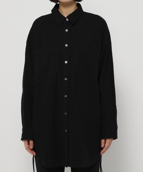 PAGEBOY(ページボーイ)の「ウエストドロストシャツ(シャツ/ブラウス・レディース・ブルー系その他/ブラック/オフホワイト・FREE)」の15枚目の写真