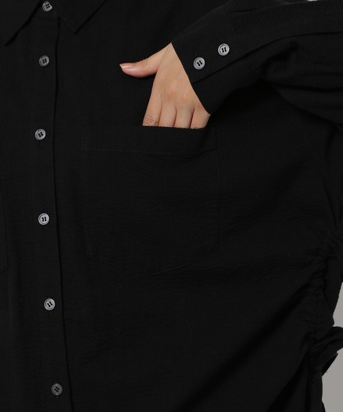 PAGEBOY(ページボーイ)の「ウエストドロストシャツ(シャツ/ブラウス・レディース・ブルー系その他/ブラック/オフホワイト・FREE)」の11枚目の写真