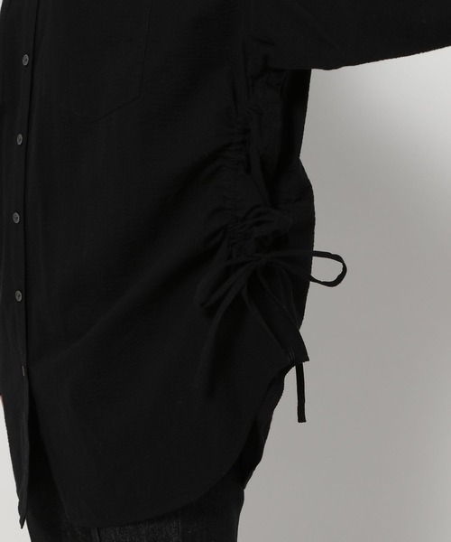 PAGEBOY(ページボーイ)の「ウエストドロストシャツ(シャツ/ブラウス・レディース・ブルー系その他/ブラック/オフホワイト・FREE)」の9枚目の写真