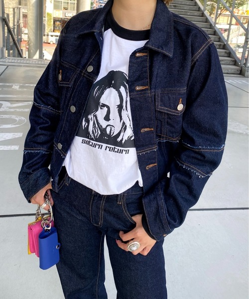 WHO'S WHO gallery(フーズフーギャラリー)の「シャーロットラグランロンT(Tシャツ/カットソー・レディース・オフホワイト/チャコールグレー・FREE)」の6枚目の写真