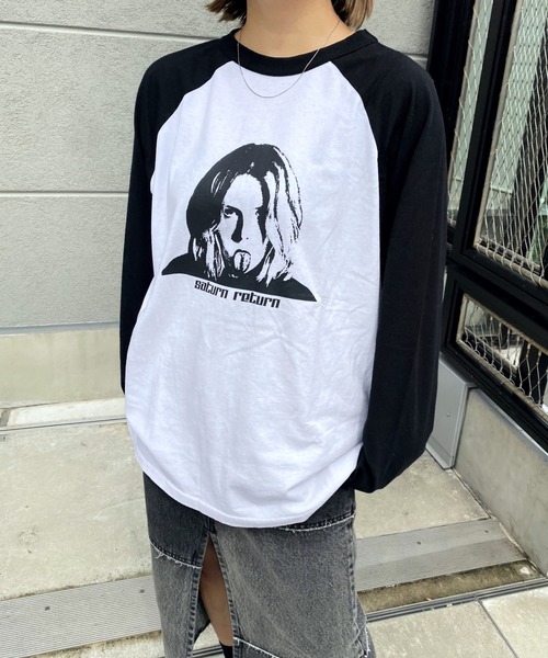 WHO'S WHO gallery(フーズフーギャラリー)の「シャーロットラグランロンT(Tシャツ/カットソー・レディース・オフホワイト/チャコールグレー・FREE)」の3枚目の写真