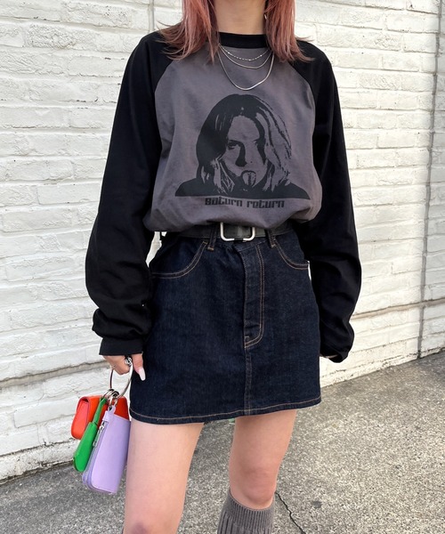 WHO'S WHO gallery(フーズフーギャラリー)の「シャーロットラグランロンT(Tシャツ/カットソー・レディース・オフホワイト/チャコールグレー・FREE)」の9枚目の写真