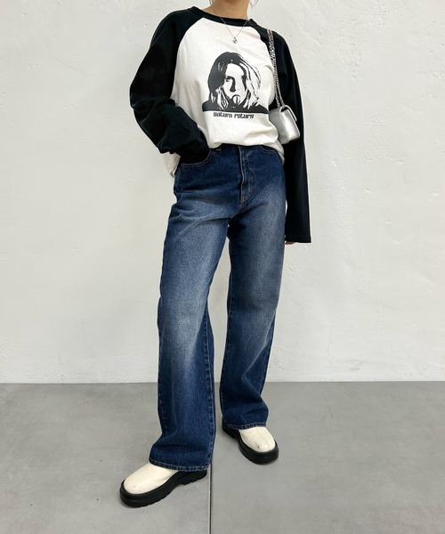WHO'S WHO gallery(フーズフーギャラリー)の「シャーロットラグランロンT(Tシャツ/カットソー・レディース・オフホワイト/チャコールグレー・FREE)」の12枚目の写真