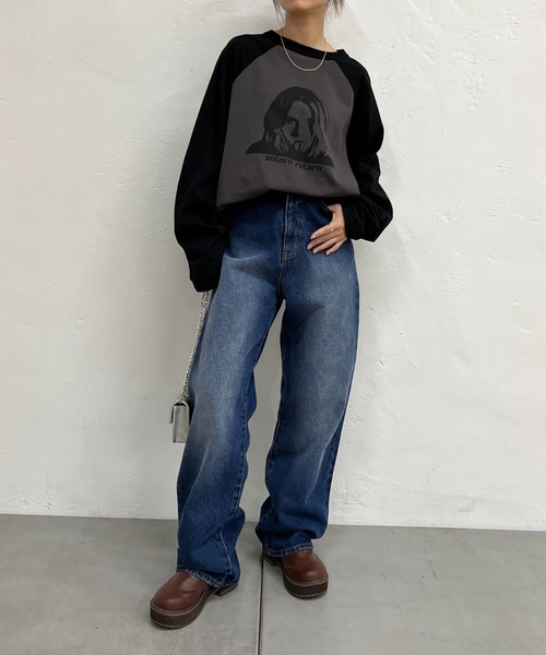 WHO'S WHO gallery(フーズフーギャラリー)の「シャーロットラグランロンT(Tシャツ/カットソー・レディース・オフホワイト/チャコールグレー・FREE)」の15枚目の写真