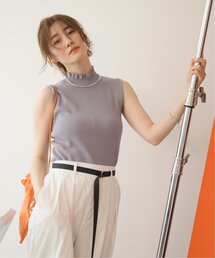 frames RAY CASSIN | WEB限定 アメスリフリルハイネックノースリニット(タンクトップ)