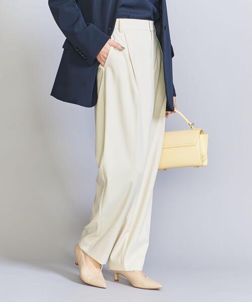 BEAUTY&YOUTH UNITED ARROWS（ビューティーアンドユースユナイテッドアローズ）の「ツイル タック テーパードパンツ/ライナー（スラックス・レディース・オフホワイト・S/M/L）」の3枚目の写真
