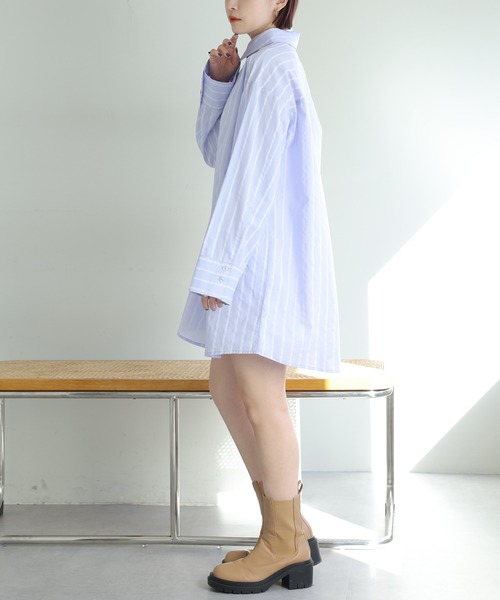 one after another NICE CLAUP(ワンアフターアナザーナイスクラップ)の「巻きスカートセットシャツワンピース(ワンピース・レディース・ブラック/ピンク系その他/ベージュ・FREE)」の11枚目の写真