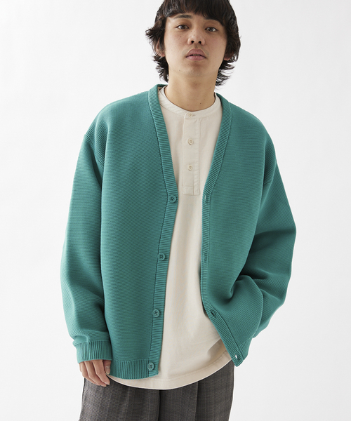 JOURNAL STANDARD relume(ジャーナルスタンダード レリューム)の「【カーディガン+カットソーの2点SET】リサイクルポリ ガーターカーディガン(カーディガン/ボレロ・メンズ・ブラック/カーキ/イエロー/オレンジ/ブルー/ベージュ系その他/グリーン系その他/ブラックミックス・MEDIUM/LARGE)」の5枚目の写真