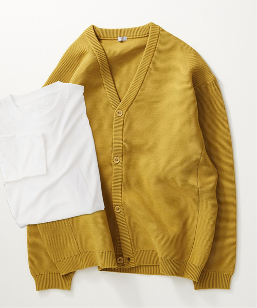 JOURNAL STANDARD relume(ジャーナルスタンダード レリューム)の「【カーディガン+カットソーの2点SET】リサイクルポリ ガーターカーディガン(カーディガン/ボレロ・メンズ・ブラック/カーキ/イエロー/オレンジ/ブルー/ベージュ系その他/グリーン系その他/ブラックミックス・MEDIUM/LARGE)」の7枚目の写真