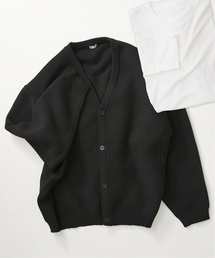 【カーディガン+カットソーの2点SET】リサイクルポリ ガーターカーディガン
