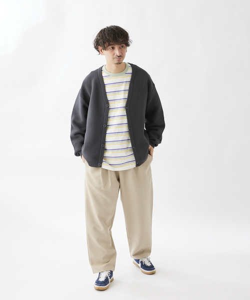 JOURNAL STANDARD relume(ジャーナルスタンダード レリューム)の「【カーディガン+カットソーの2点SET】リサイクルポリ ガーターカーディガン(カーディガン/ボレロ・メンズ・ブラック/カーキ/イエロー/オレンジ/ブルー/ベージュ系その他/グリーン系その他/ブラックミックス・MEDIUM/LARGE)」の10枚目の写真