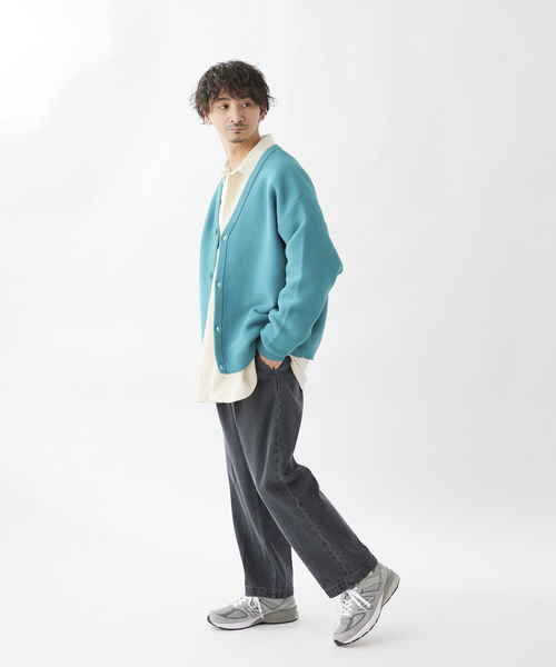 JOURNAL STANDARD relume(ジャーナルスタンダード レリューム)の「【カーディガン+カットソーの2点SET】リサイクルポリ ガーターカーディガン(カーディガン/ボレロ・メンズ・ブラック/カーキ/イエロー/オレンジ/ブルー/ベージュ系その他/グリーン系その他/ブラックミックス・MEDIUM/LARGE)」の18枚目の写真