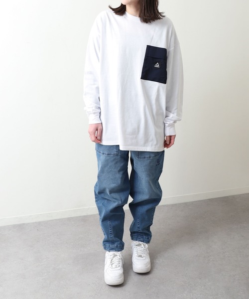 GERRY（ジェリー）の「【GERRY】 ロゴ高機能ポケット長袖Tシャツ（Tシャツ/カットソー・レディース・グレイッシュベージュ/ホワイト/ダークブルー・MEDIUM/LARGE/X-LARGE）」の7枚目の写真
