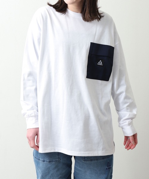 GERRY（ジェリー）の「【GERRY】 ロゴ高機能ポケット長袖Tシャツ（Tシャツ/カットソー・レディース・グレイッシュベージュ/ホワイト/ダークブルー・MEDIUM/LARGE/X-LARGE）」の5枚目の写真