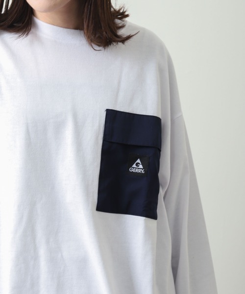 GERRY（ジェリー）の「【GERRY】 ロゴ高機能ポケット長袖Tシャツ（Tシャツ/カットソー・レディース・グレイッシュベージュ/ホワイト/ダークブルー・MEDIUM/LARGE/X-LARGE）」の6枚目の写真