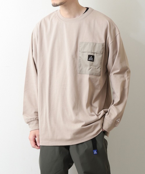 GERRY（ジェリー）の「【GERRY】 ロゴ高機能ポケット長袖Tシャツ（Tシャツ/カットソー・レディース・グレイッシュベージュ/ホワイト/ダークブルー・MEDIUM/LARGE/X-LARGE）」の9枚目の写真