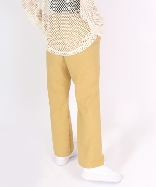 Salong hameu(サロン ハミュー)の「フェイクリネン センタープリーツワイドパンツ レディース/スラックス イージーパンツ(スラックス・レディース・グリーン/ベージュ/イエロー/カーキ/ブラック・M/L)」の8枚目の写真