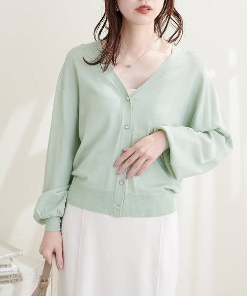 natural couture(ナチュラルクチュール)の「いろいろ釦ベーシックカーディガン(カーディガン/ボレロ・レディース・オフホワイト/オレンジ/ミント/ピンクベージュ/ブラック・FREE)」の20枚目の写真
