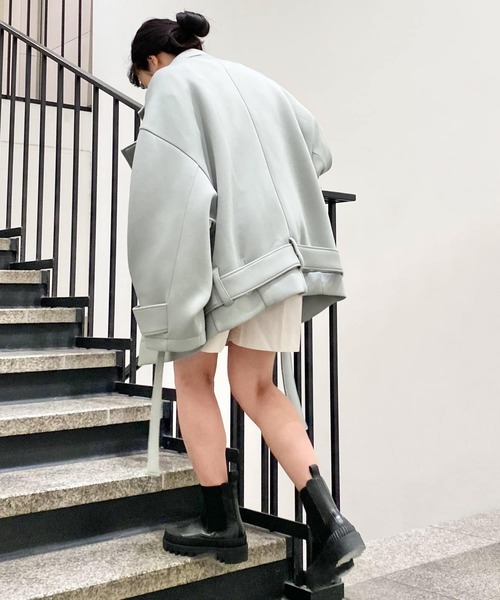 Couleur Meler（クルールメリー）の「Couleur Meler imoko　ダンボールオーバージャケット（その他アウター・レディース・ミント/ブラック系その他・FREE）」の9枚目の写真