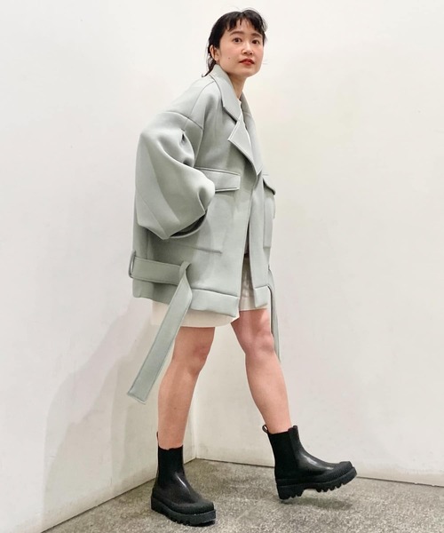 Couleur Meler（クルールメリー）の「Couleur Meler imoko　ダンボールオーバージャケット（その他アウター・レディース・ミント/ブラック系その他・FREE）」の12枚目の写真