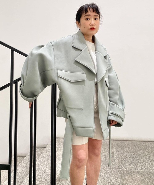 Couleur Meler（クルールメリー）の「Couleur Meler imoko　ダンボールオーバージャケット（その他アウター・レディース・ミント/ブラック系その他・FREE）」の13枚目の写真