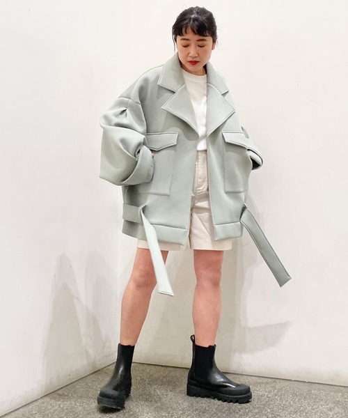 Couleur Meler（クルールメリー）の「Couleur Meler imoko　ダンボールオーバージャケット（その他アウター・レディース・ミント/ブラック系その他・FREE）」の14枚目の写真