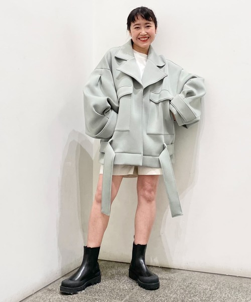 Couleur Meler（クルールメリー）の「Couleur Meler imoko　ダンボールオーバージャケット（その他アウター・レディース・ミント/ブラック系その他・FREE）」の15枚目の写真