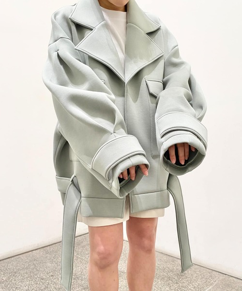 Couleur Meler（クルールメリー）の「Couleur Meler imoko　ダンボールオーバージャケット（その他アウター・レディース・ミント/ブラック系その他・FREE）」の16枚目の写真