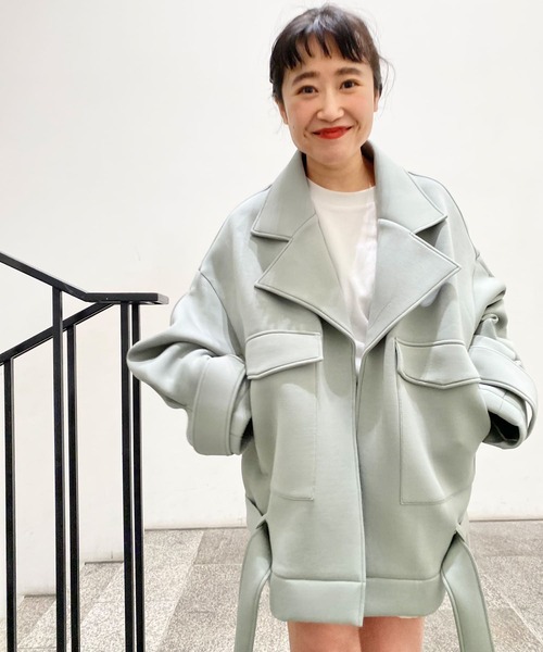 Couleur Meler（クルールメリー）の「Couleur Meler imoko　ダンボールオーバージャケット（その他アウター・レディース・ミント/ブラック系その他・FREE）」の18枚目の写真