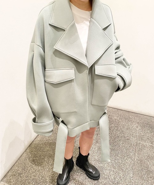 Couleur Meler（クルールメリー）の「Couleur Meler imoko　ダンボールオーバージャケット（その他アウター・レディース・ミント/ブラック系その他・FREE）」の21枚目の写真