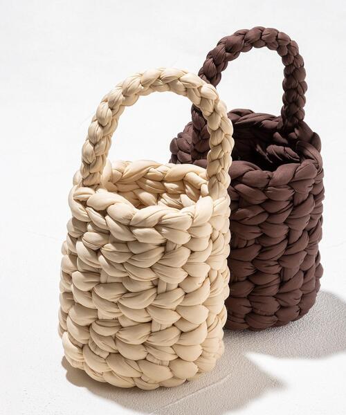 JAMIRAY（ジャミレイ）の「＜JAMIRAY＞WOVEN BASKET バッグ（かごバッグ・レディース・ベージュ/ダークブラウン・FREE）」の16枚目の写真