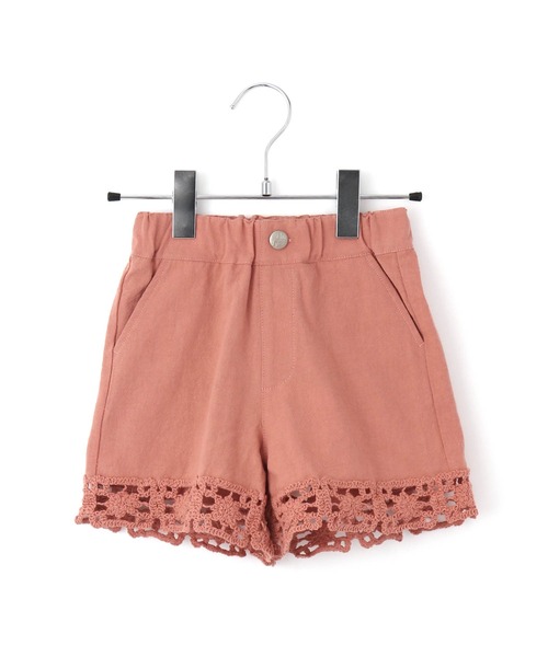 MAKE YOUR DAY（メイクユアデイ）の「裾編みモチーフショートパンツ■80～140cm（その他パンツ・キッズ・キャメル/ピンク/アイボリー・120/130/90/100/140/80/110）」の3枚目の写真