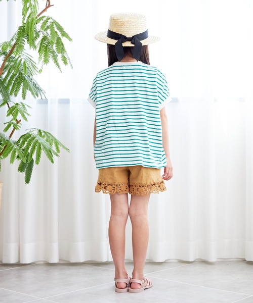 MAKE YOUR DAY（メイクユアデイ）の「裾編みモチーフショートパンツ■80～140cm（その他パンツ・キッズ・キャメル/ピンク/アイボリー・120/130/90/100/140/80/110）」の4枚目の写真