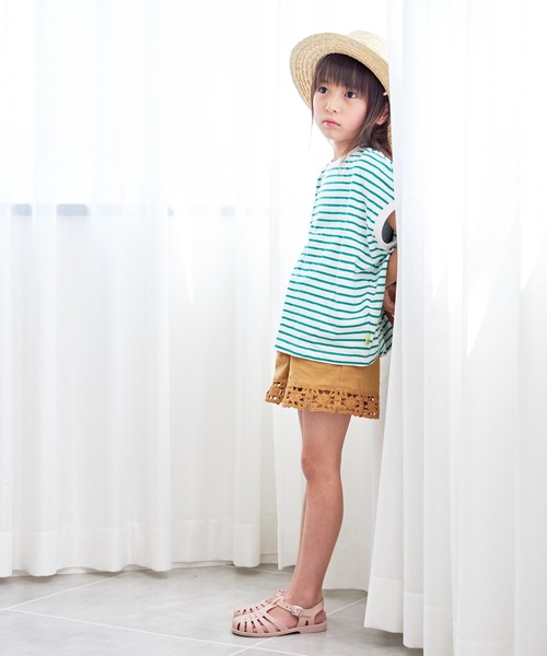 MAKE YOUR DAY（メイクユアデイ）の「裾編みモチーフショートパンツ■80～140cm（その他パンツ・キッズ・キャメル/ピンク/アイボリー・120/130/90/100/140/80/110）」の5枚目の写真