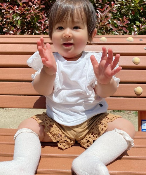 MAKE YOUR DAY（メイクユアデイ）の「裾編みモチーフショートパンツ■80～140cm（その他パンツ・キッズ・キャメル/ピンク/アイボリー・120/130/90/100/140/80/110）」の22枚目の写真