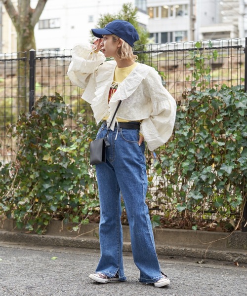 CIAOPANIC（チャオパニック）の「【お気に入り登録者数12000人突破！】フリル襟レースショートカーデ（シャツ/ブラウス・レディース・オフホワイト/ブラック・FREE）」の5枚目の写真