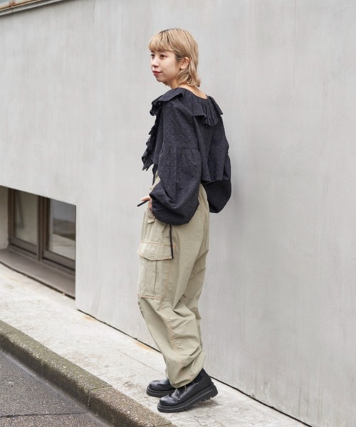 CIAOPANIC（チャオパニック）の「【お気に入り登録者数12000人突破！】フリル襟レースショートカーデ（シャツ/ブラウス・レディース・オフホワイト/ブラック・FREE）」の19枚目の写真