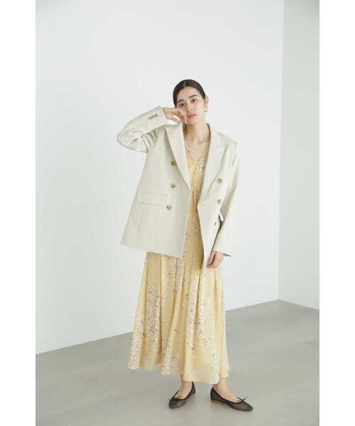 JILL STUART(ジルスチュアート)の「◆コットンリネンダブルジャケット(テーラードジャケット・レディース・ベージュ/ブラック・MEDIUM/SMALL)」の3枚目の写真