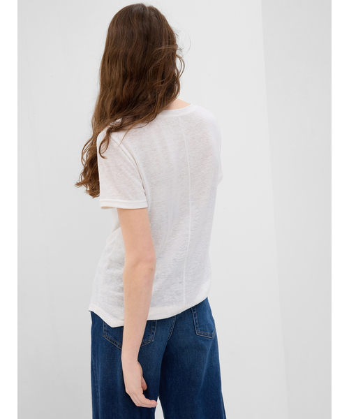 GAP（ギャップ）の「リネンブレンド Tシャツ（Tシャツ/カットソー・レディース・ブラック/グリーン/ホワイト/グリーン系その他・M/L/XL/XXS/S/XS）」の14枚目の写真