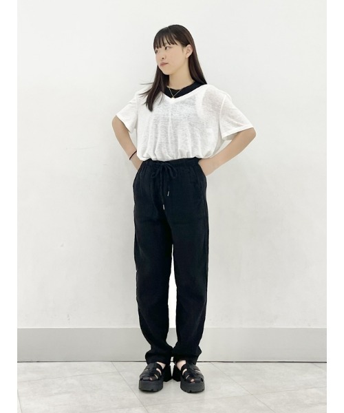 GAP（ギャップ）の「リネンブレンド Tシャツ（Tシャツ/カットソー・レディース・ブラック/グリーン/ホワイト/グリーン系その他・M/L/XL/XXS/S/XS）」の7枚目の写真