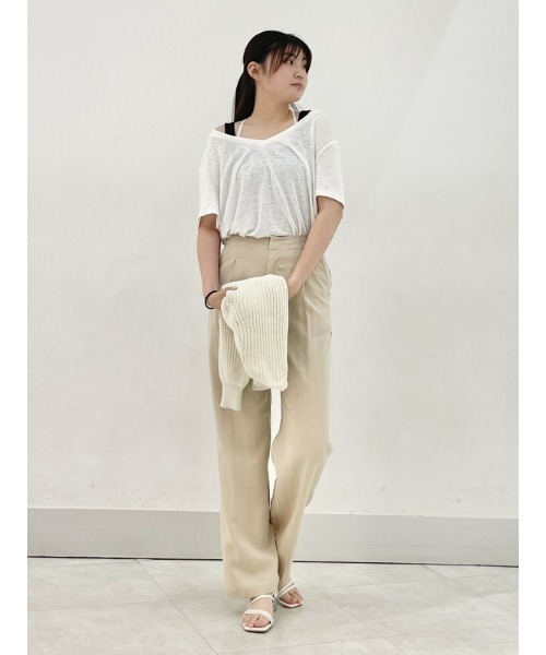 GAP（ギャップ）の「リネンブレンド Tシャツ（Tシャツ/カットソー・レディース・ブラック/グリーン/ホワイト/グリーン系その他・M/L/XL/XXS/S/XS）」の8枚目の写真