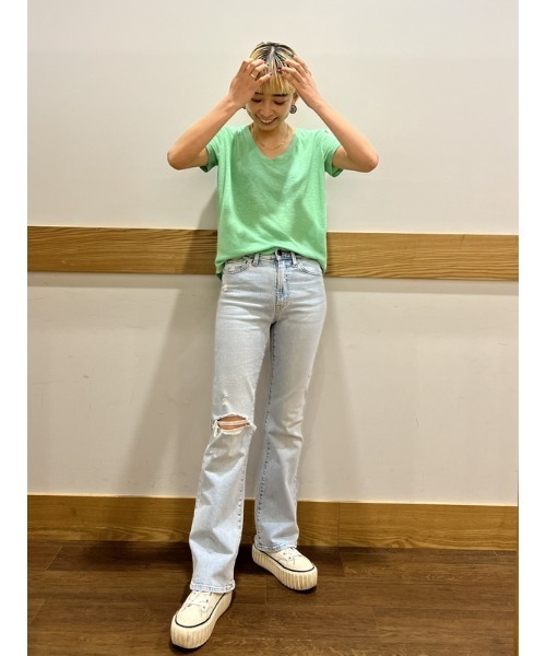 GAP（ギャップ）の「リネンブレンド Tシャツ（Tシャツ/カットソー・レディース・ブラック/グリーン/ホワイト/グリーン系その他・M/L/XL/XXS/S/XS）」の10枚目の写真