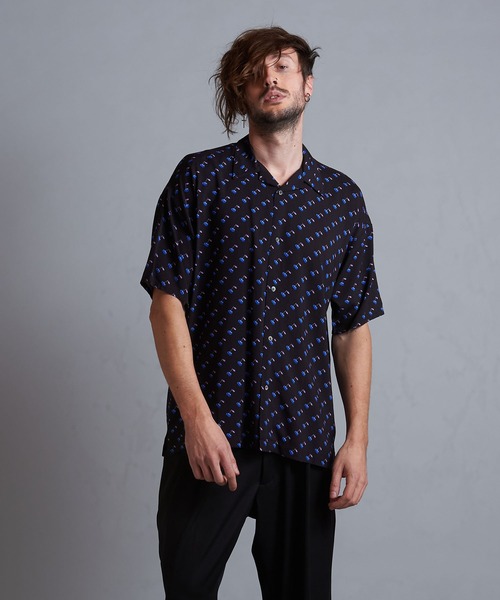 NO ID.（ノーアイディ）の「【NO ID.】Cherry Print Open Collar Shirt / チェリー プリント オープン カラー シャツ（シャツ/ブラウス・メンズ・ブルー/ブラック/レッド・ONE SIZE）」の17枚目の写真