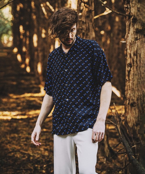 NO ID.（ノーアイディ）の「【NO ID.】Cherry Print Open Collar Shirt / チェリー プリント オープン カラー シャツ（シャツ/ブラウス・メンズ・ブルー/ブラック/レッド・ONE SIZE）」の20枚目の写真