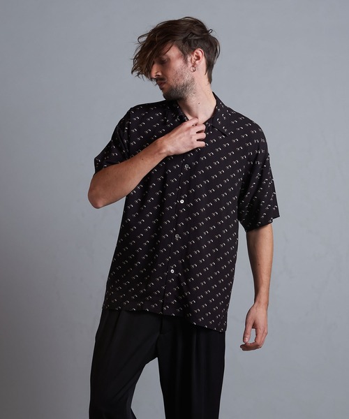 NO ID.（ノーアイディ）の「【NO ID.】Cherry Print Open Collar Shirt / チェリー プリント オープン カラー シャツ（シャツ/ブラウス・メンズ・ブルー/ブラック/レッド・ONE SIZE）」の21枚目の写真