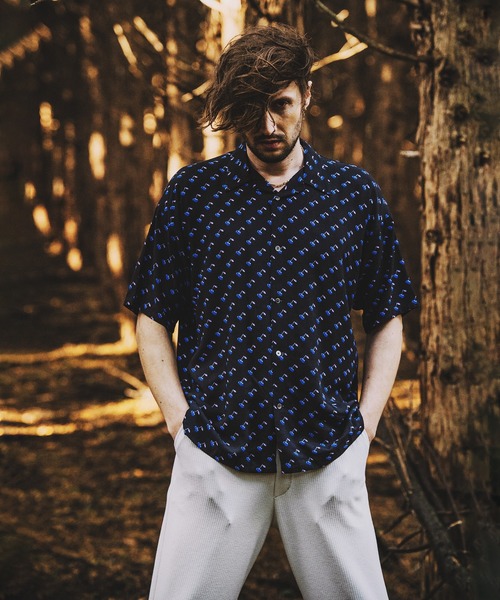 NO ID.（ノーアイディ）の「【NO ID.】Cherry Print Open Collar Shirt / チェリー プリント オープン カラー シャツ（シャツ/ブラウス・メンズ・ブルー/ブラック/レッド・ONE SIZE）」の22枚目の写真